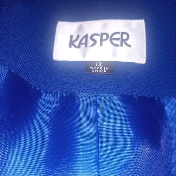 Kasper Royal Blue Blazer and Skirt Ensemble - Picture 3 of 3